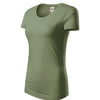 Vital Ease - T-shirt voor dames, 100% biologisch katoen, GOTS-gecertificeerd - 172 - khaki