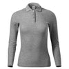 Coralia - Poloshirt dames 65% katoen 35% polyester (lange mouwen) - 231 - Dark gray melange
