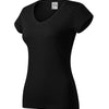 Ember Light - T-shirt dames katoen V-hals - 162 - Zwart