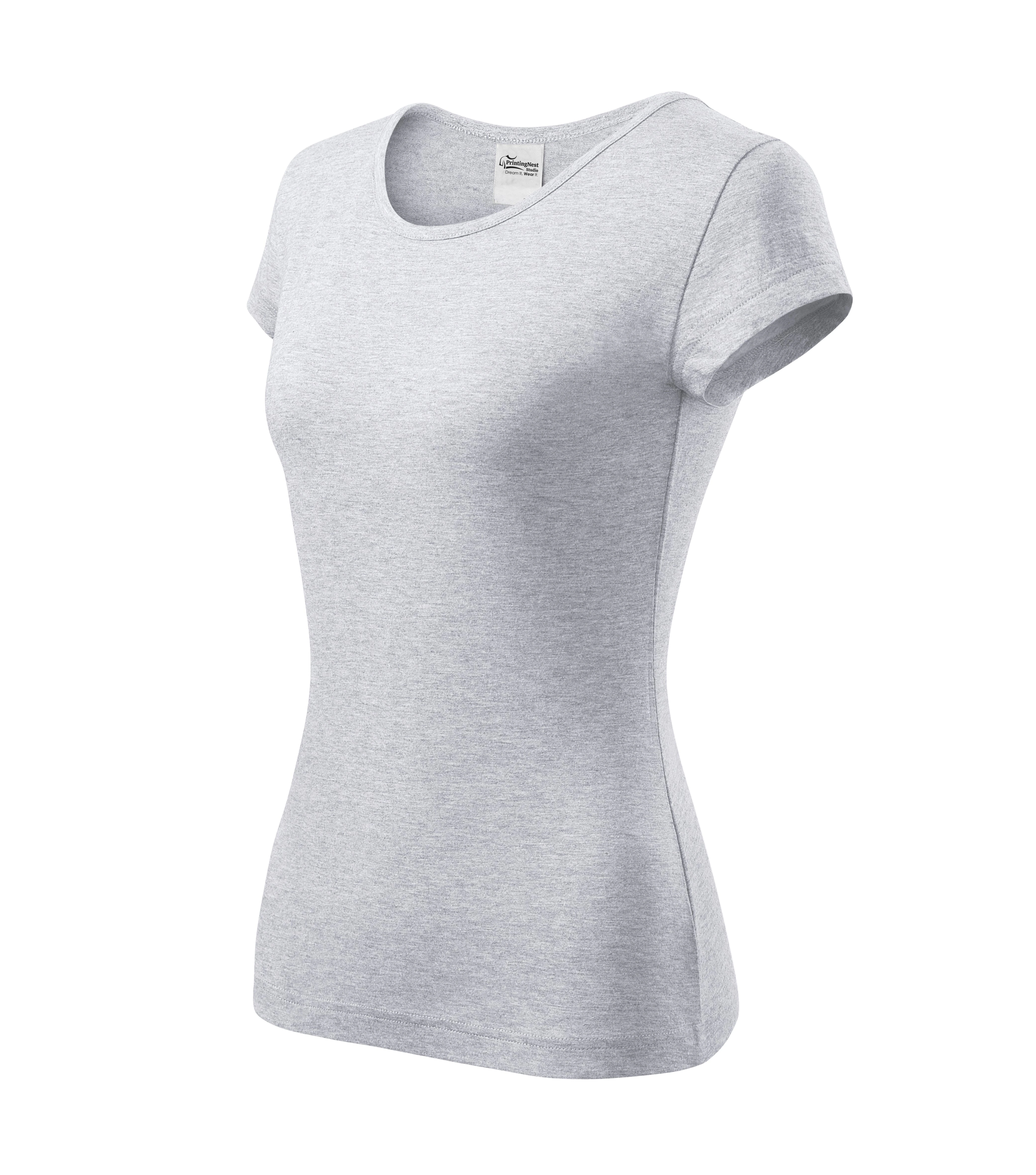 Pure Haven - T-shirt dames 100% katoen - 122, asgrijs gemêleerd, maat XS