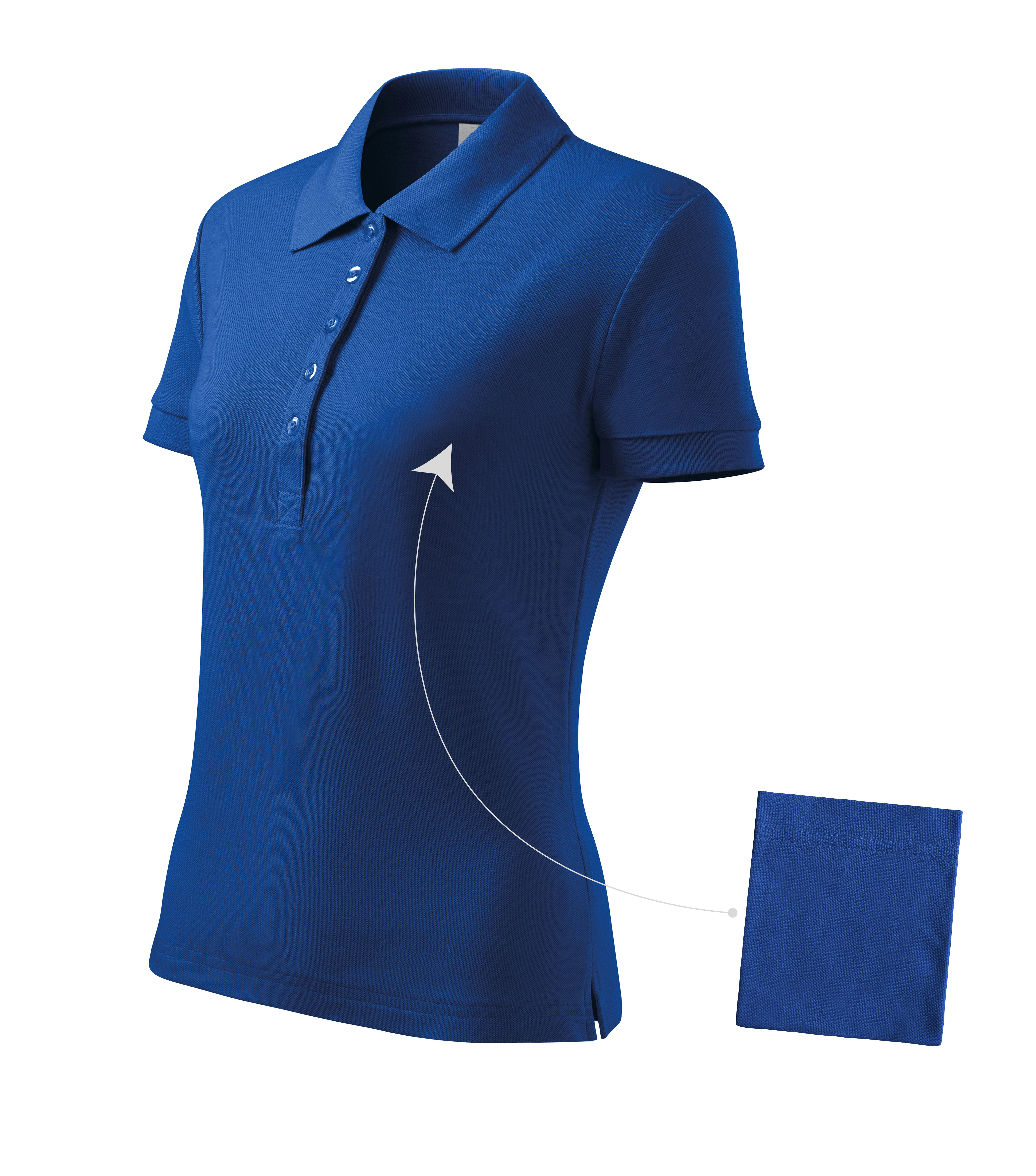 Amarine - Polo shirt women's 100% cotton - 213, royal blue, size XS
