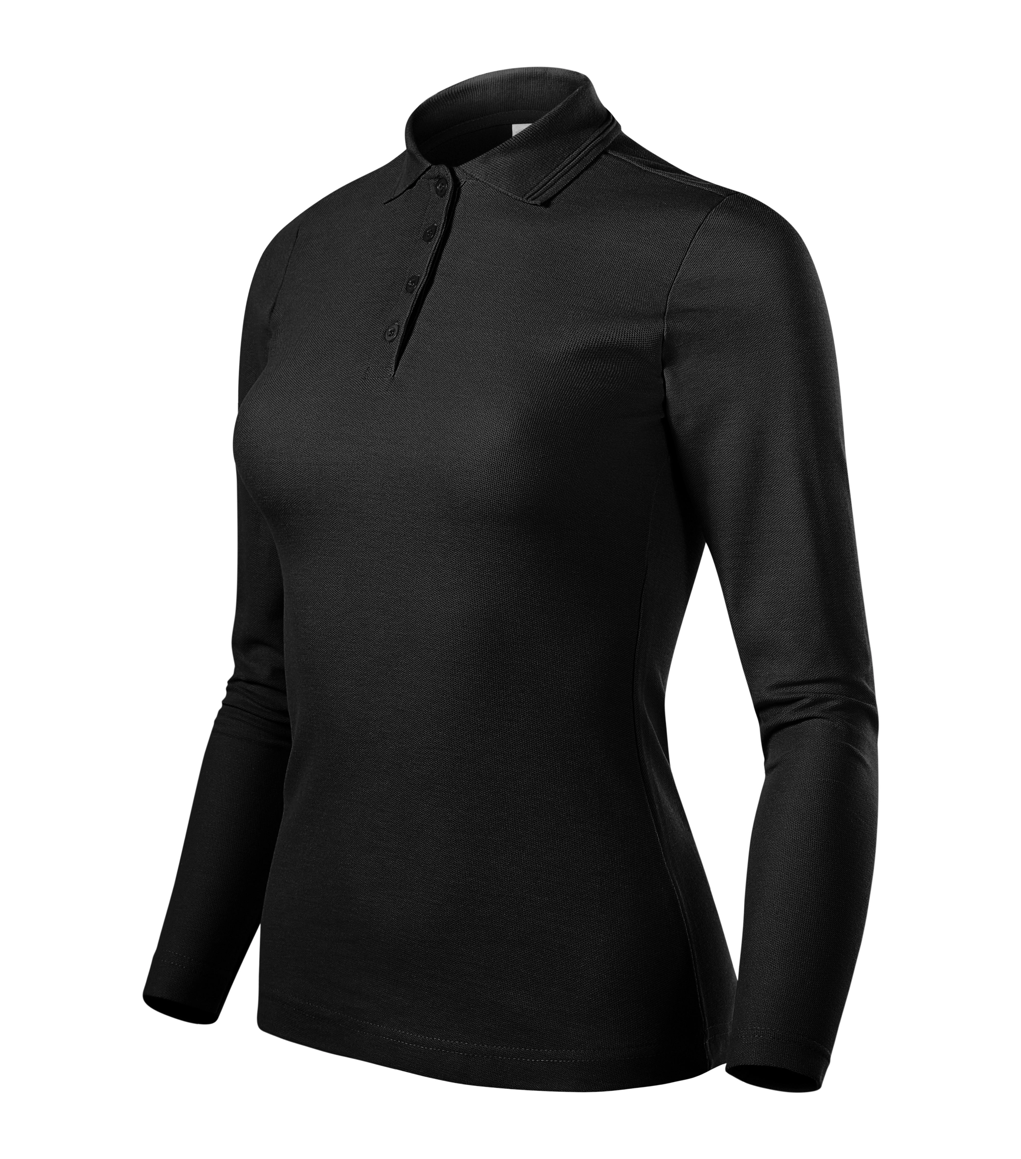 Coralia - Polo femme 65% coton 35% polyester (long sleeve) - 231, Noir, taille XS