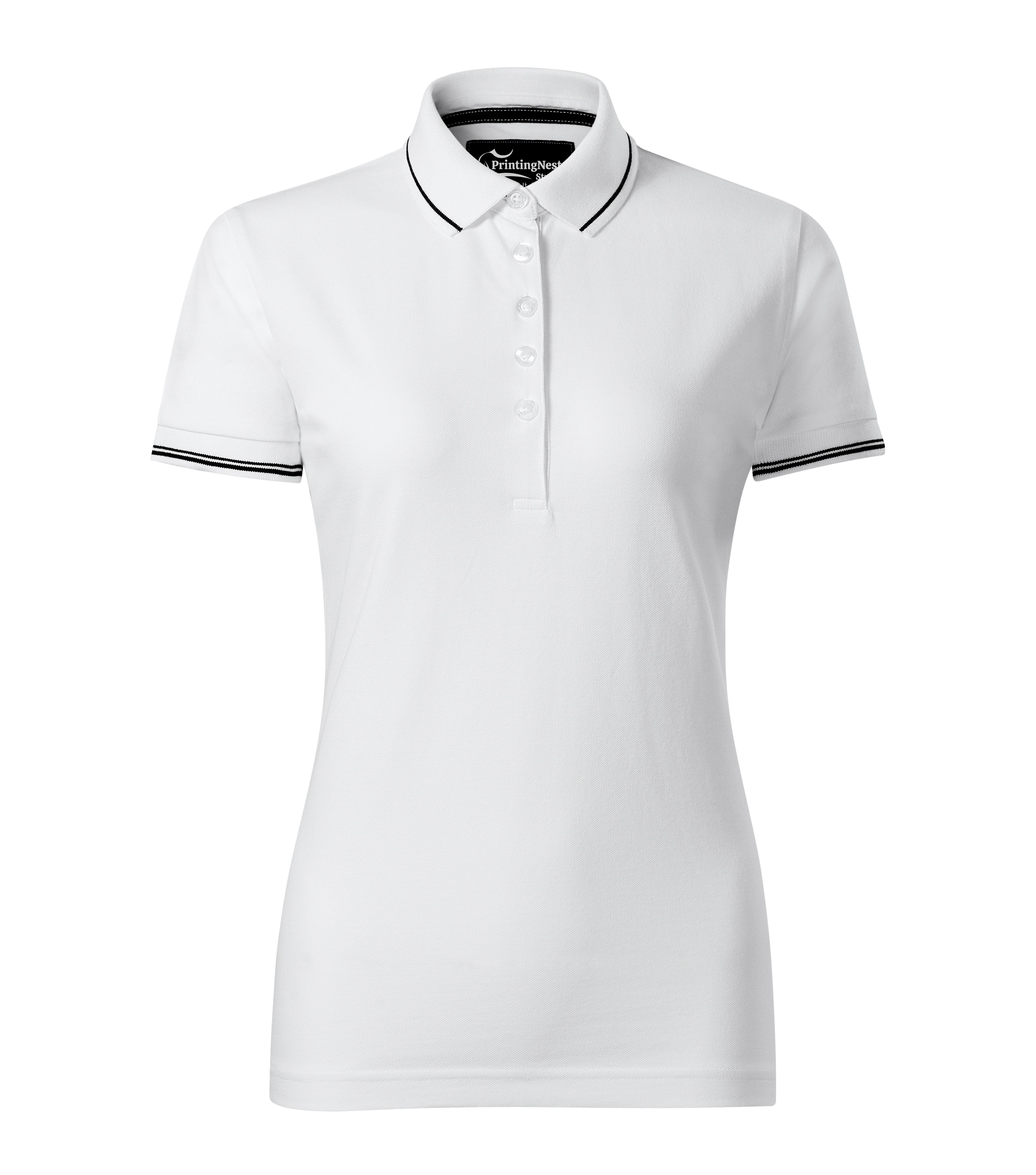 Aventrine - Polos shirt femme 95% coton 5% élasthanne - 253, blanc, taille S