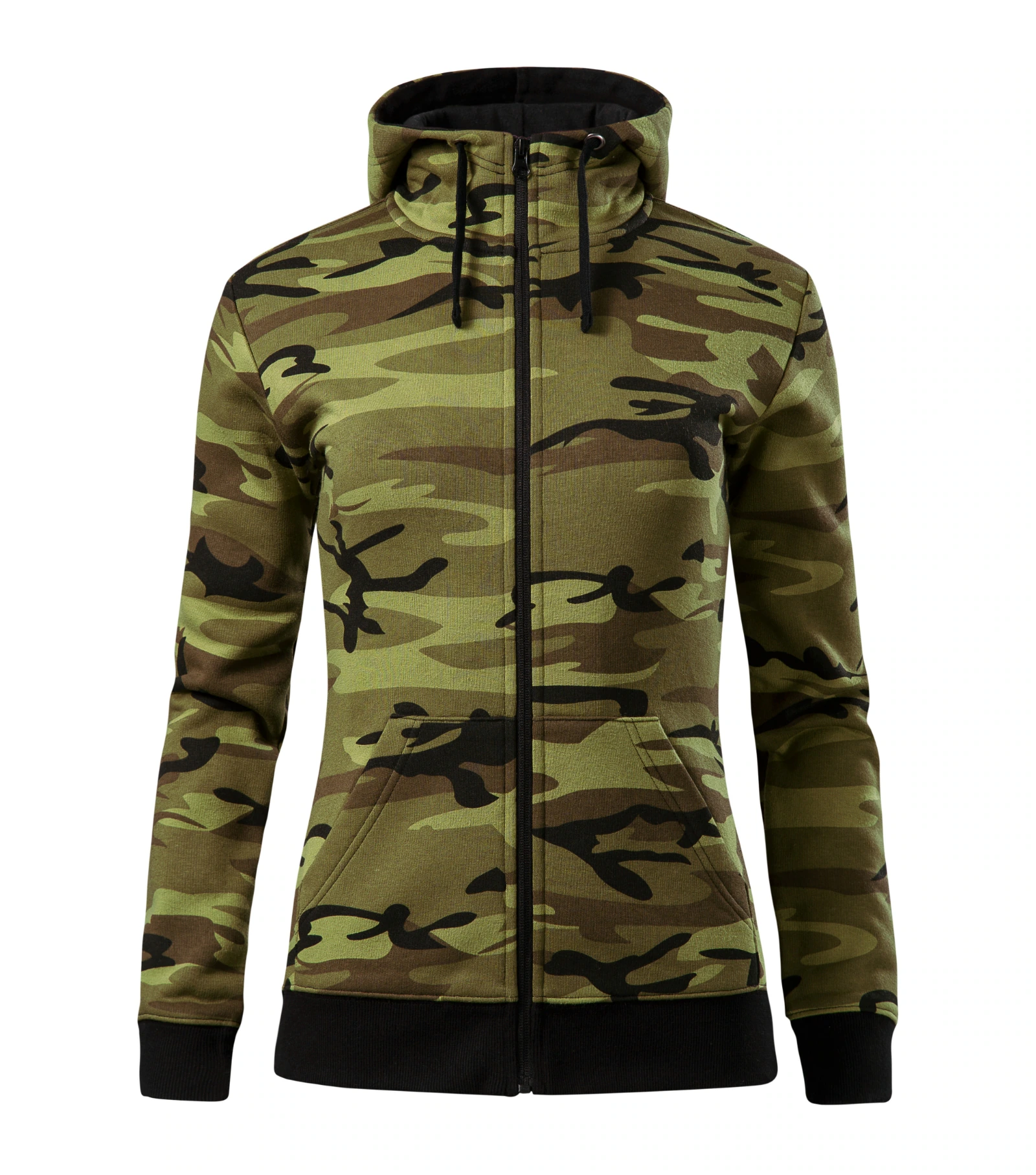 Haven Route - Sweater dames 65% katoen, 35% polyester - C20, camouflage Groen, maat XS