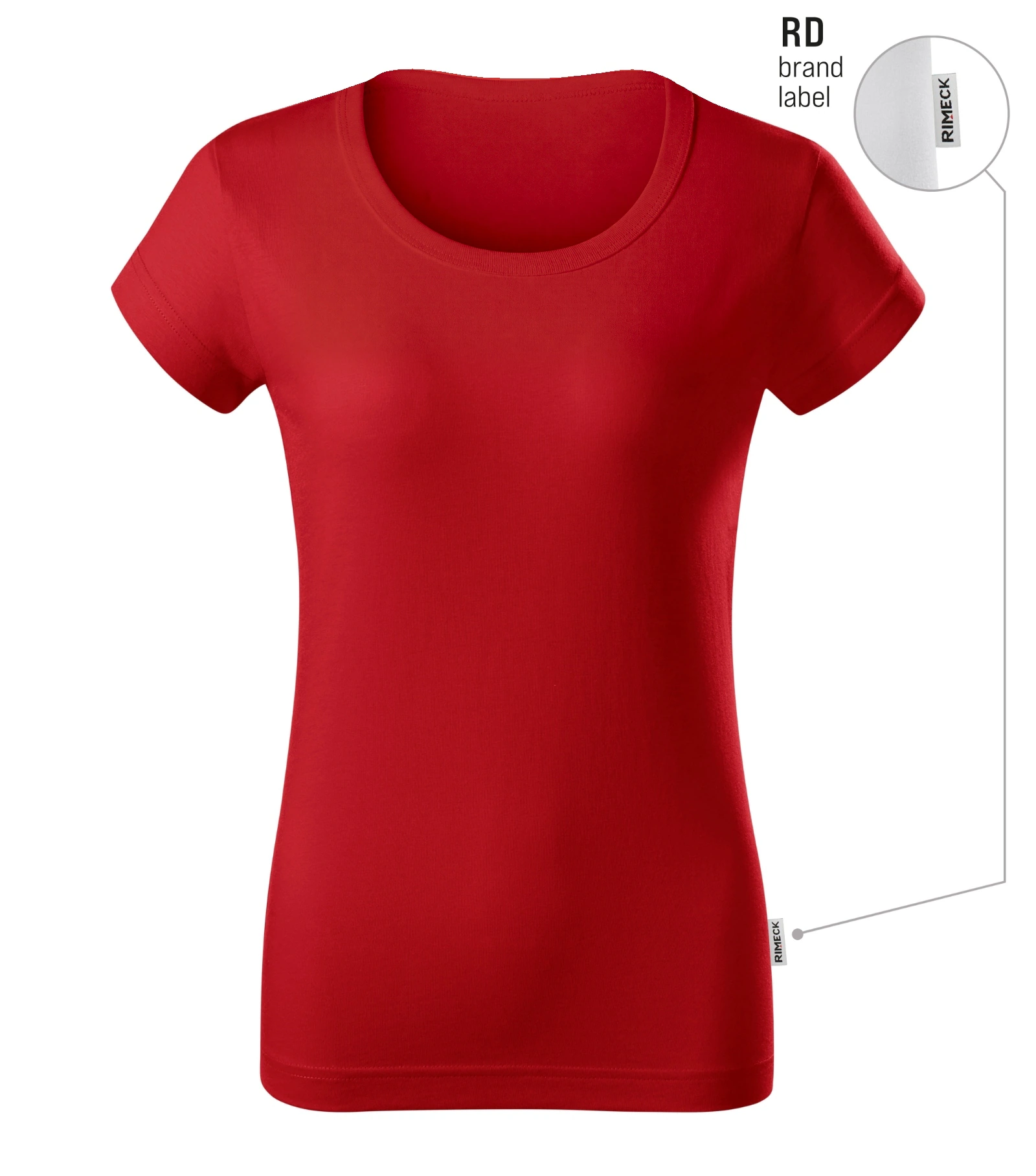 Zephyr Pulse - T-shirt dames 100% voorgekrompen katoen - R02, Rood 07 (merklabel), maat S
