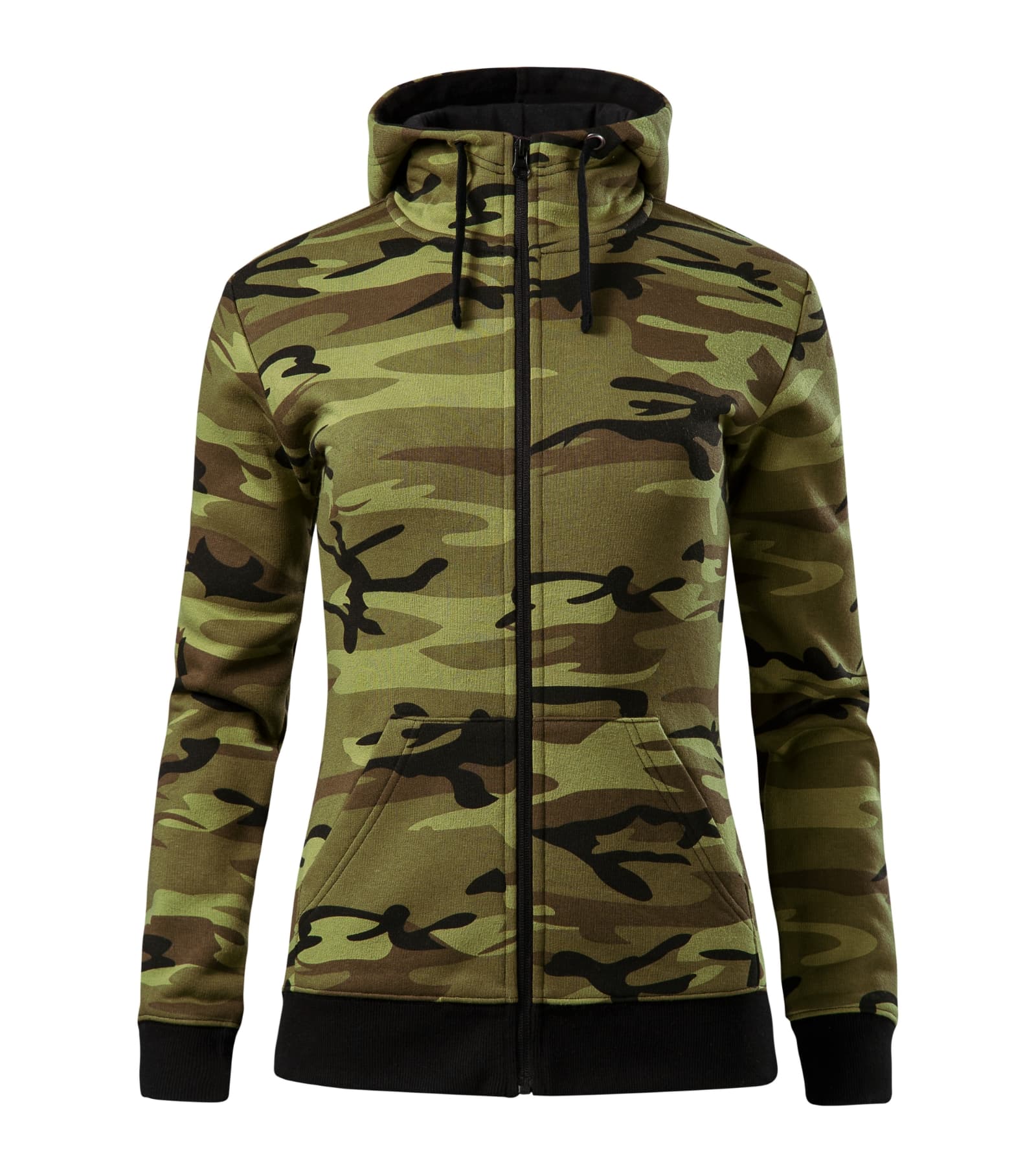 Haven Route - Sweater dames 65% katoen, 35% polyester - C20 in camouflage Groen