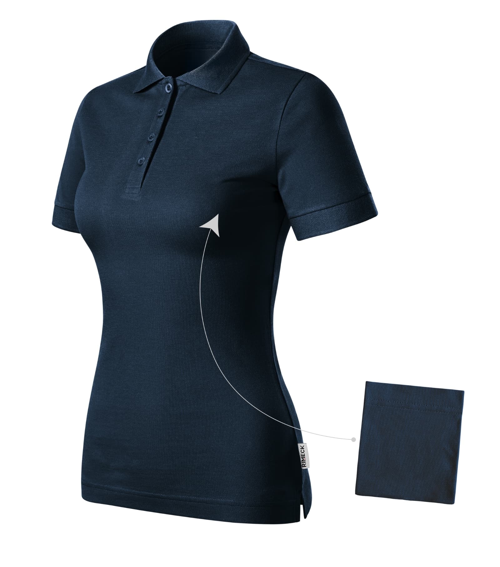 Solace Avenue - Poloshirt dames 100% voorgekrompen katoen - R21 in marine blauw 02 (merklabel)