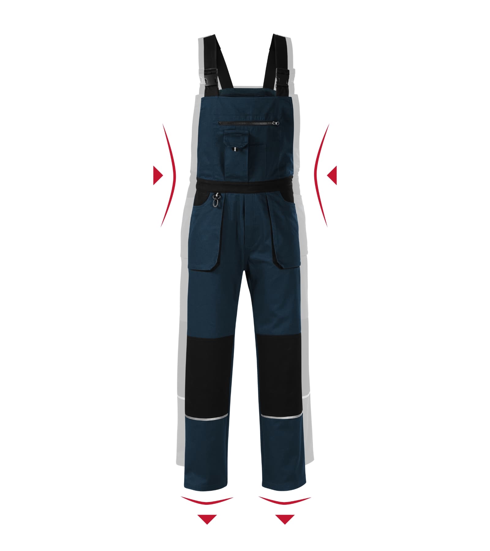 Verdant Horizon - Werkbroek met bretels heren 100% katoen - W02 in marine blauw