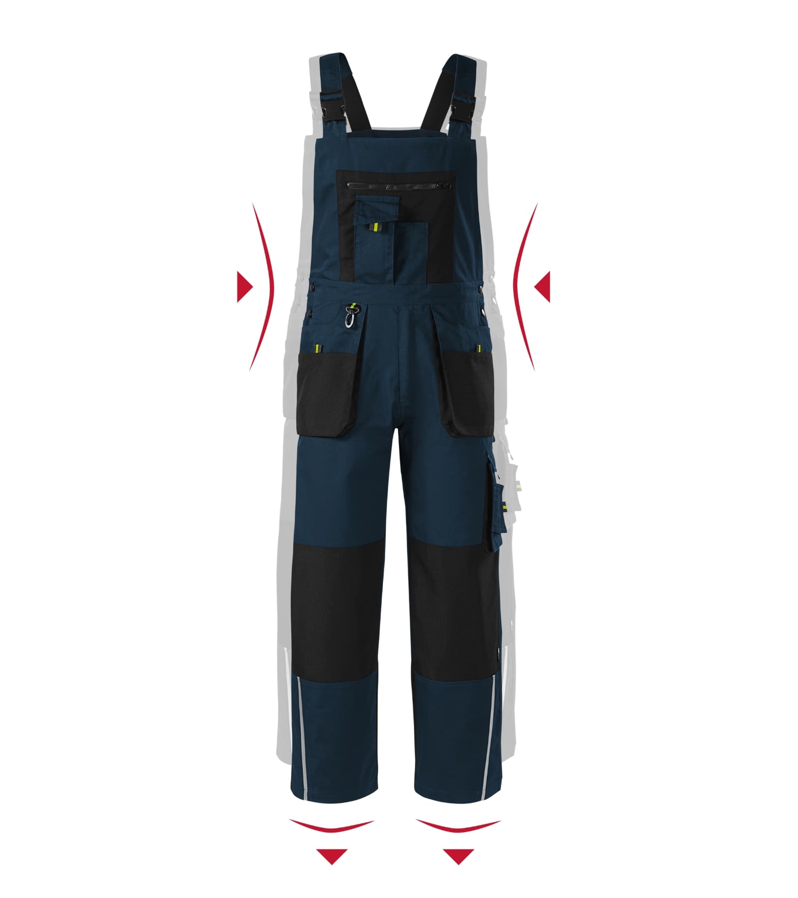Terra Line - Werkbroek met bretels heren 65% polyester, 35% katoen - W04 in marine blauw