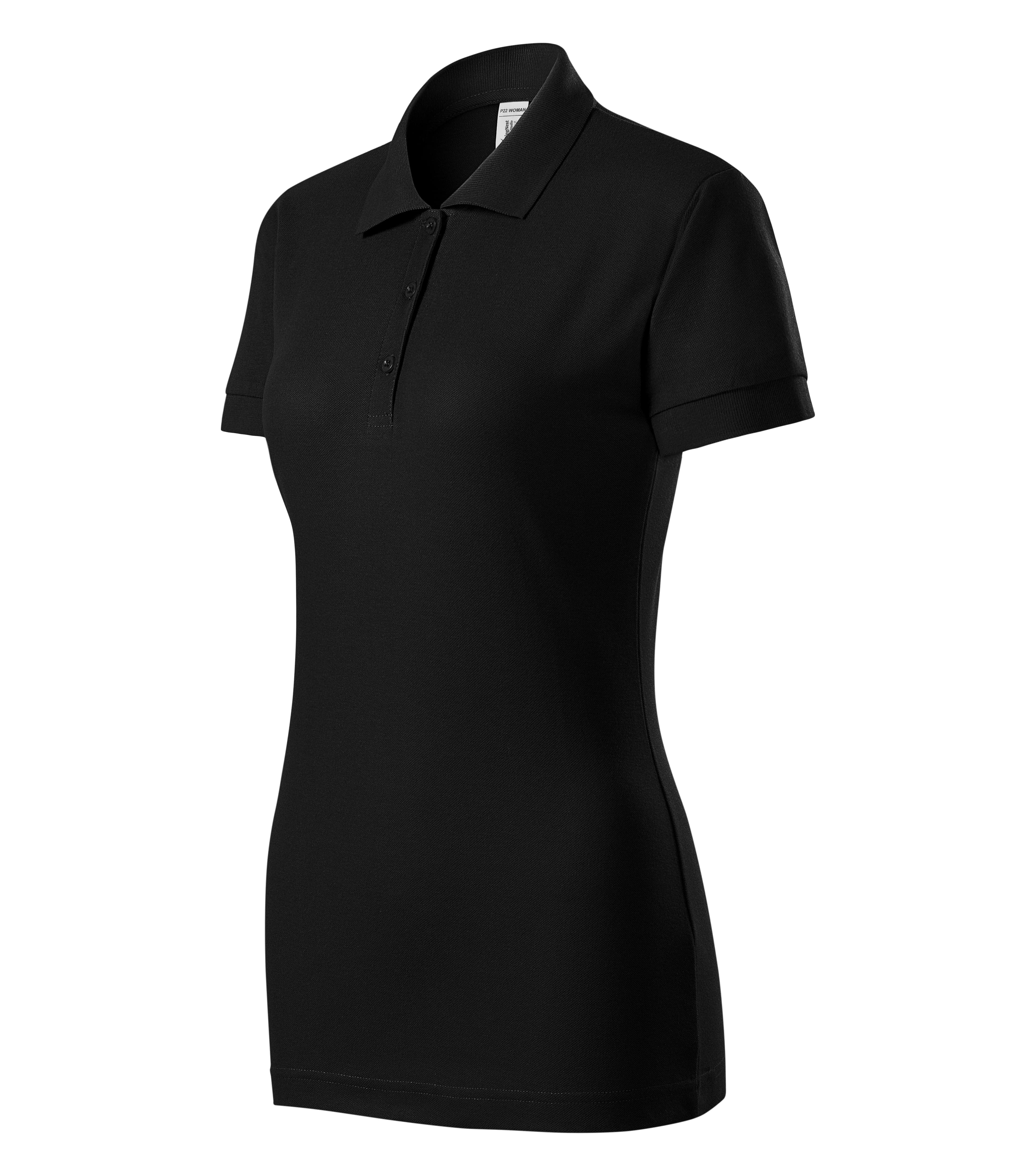 Morganite -Poloshirt dames 65% cottong 35% polyester - P22 in Zwart