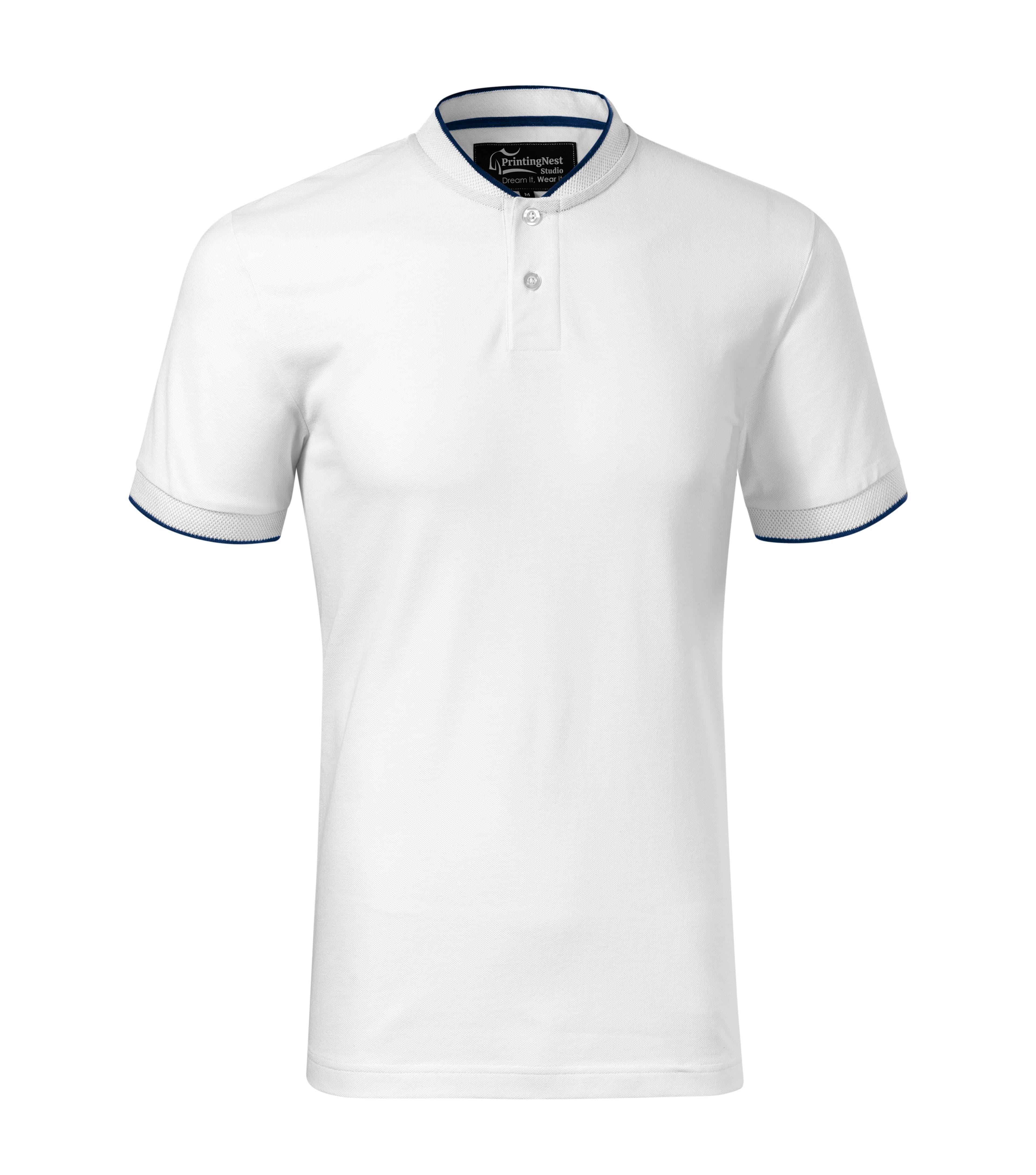 Drakon Sphere -Poloshirt heren 100% katoen, bomber collar- 273 in wit