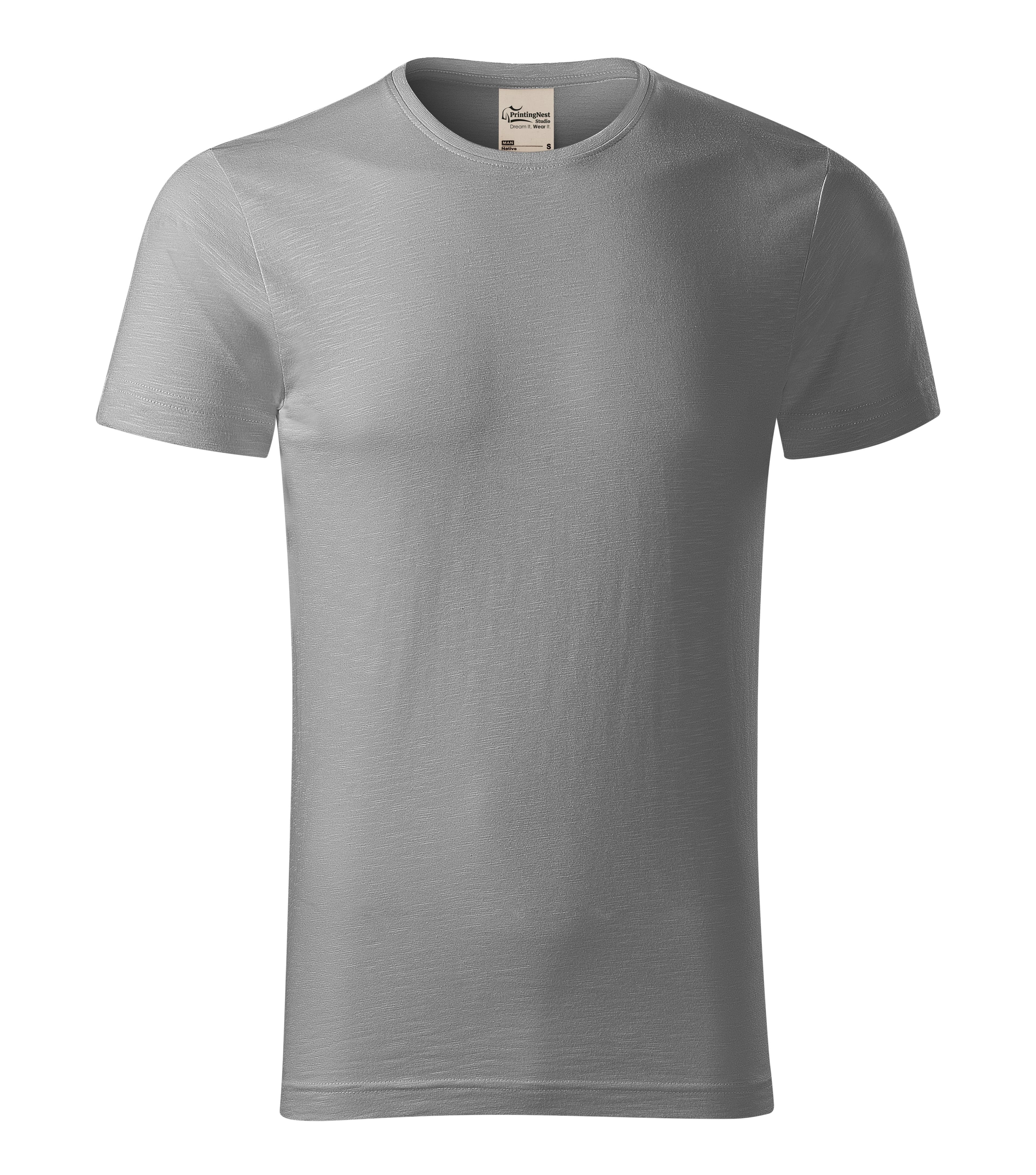 Vulcan Fade - T-shirt heren 100% biologisch katoen GOTS - 173 in zilvergrijs