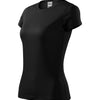 SPORT T-shirt dames 100% polyester - 140 - Zwart