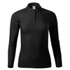 Coralia - Poloshirt dames 65% katoen 35% polyester (lange mouwen) - 231 - Zwart