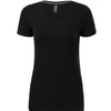 Luna Thread - T-shirt voor dames, 95% katoen, 5% elastaan ​​- 701  - Zwart