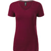 Luna Thread - T-shirt voor dames, 95% katoen, 5% elastaan ​​- 701  - garnet