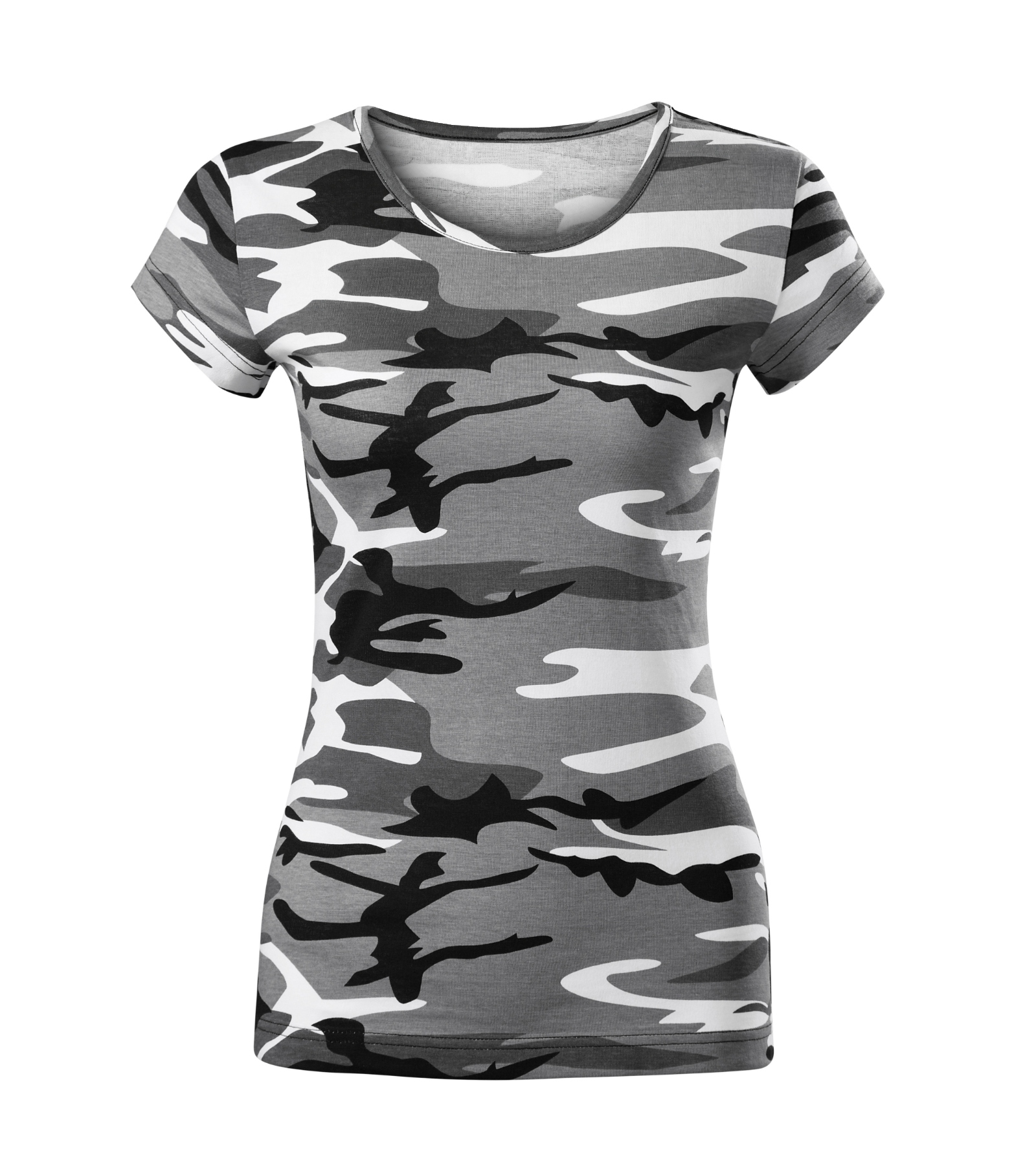 Ever Sphere - T-shirt dames 100% katoen - C22, camouflage Grijs, maat XS