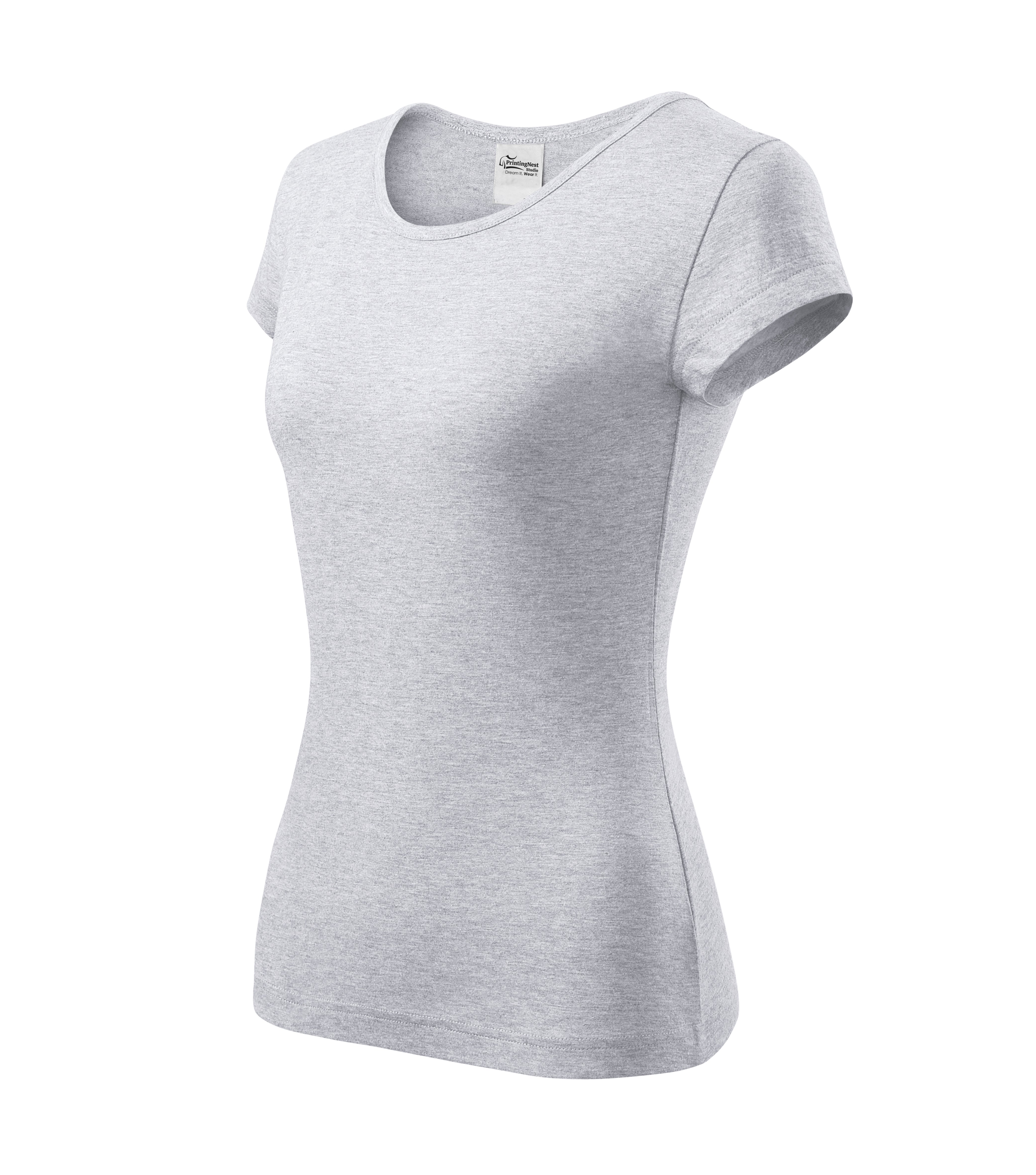 Pure Haven - T-shirt dames 100% katoen - 122, asgrijs gemêleerd, maat XS