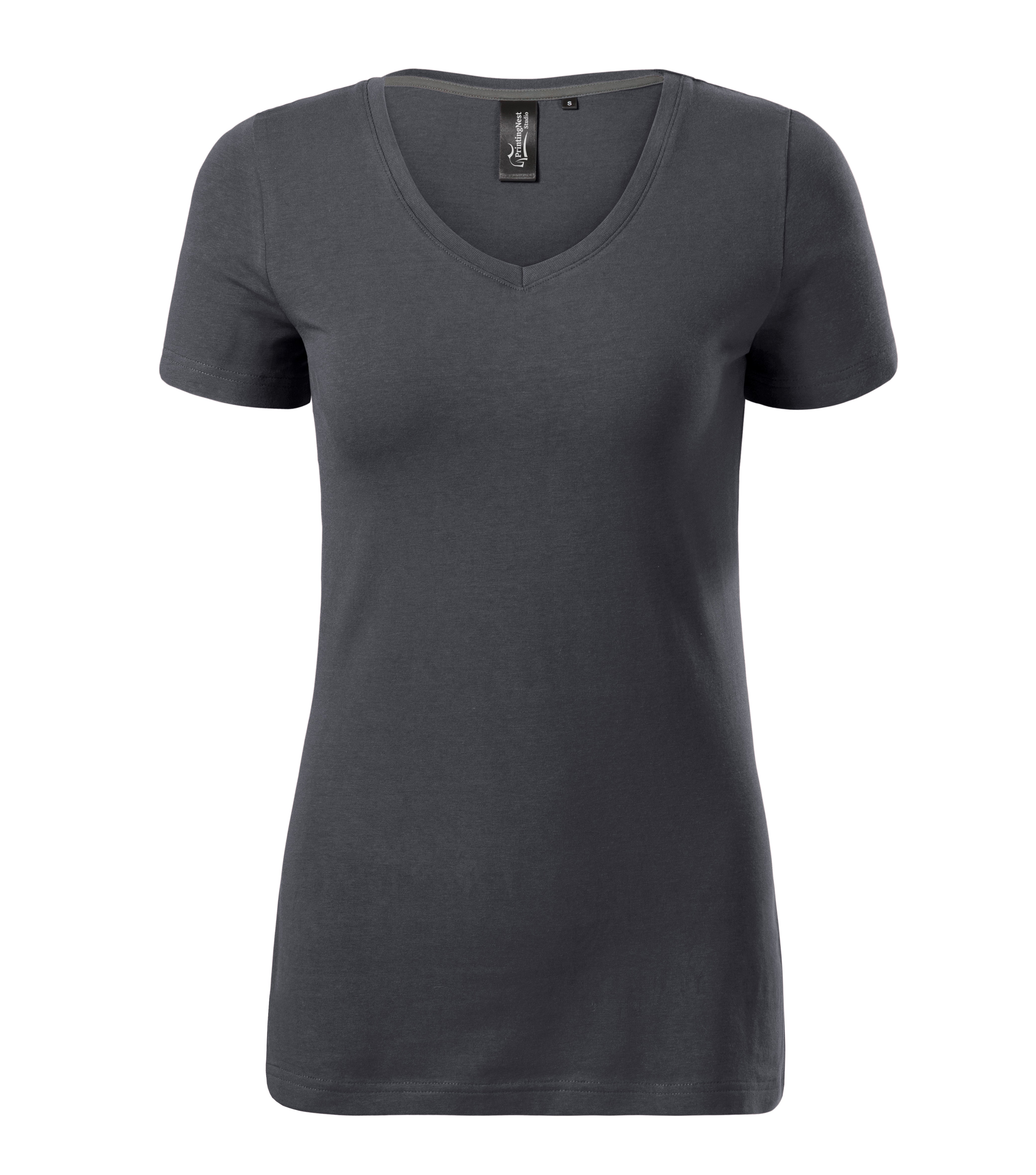 Luna Thread - T-shirt women‘s 95% katoen 5% elastaan - 701, licht antraciet, maat S